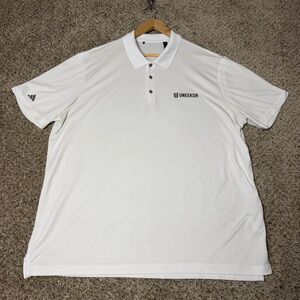Adidas Golf Polo Shirt 2XL White UNEEKOR Logo